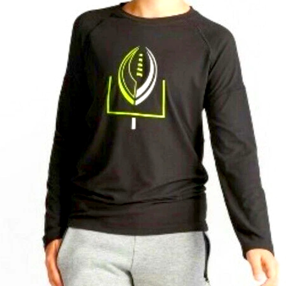 C9 Champion Football Graphic Long Sleeve Shirt Duo Dry Stretch Flat Seam L 12-14